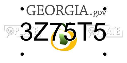3Z75T5 Georgia License Plate