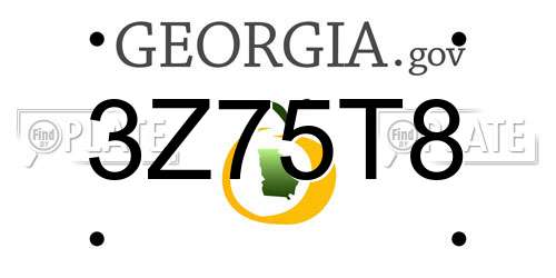 3Z75T8 Georgia License Plate