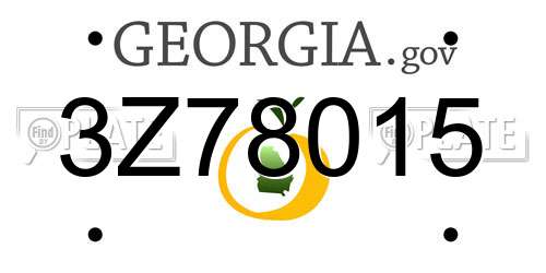 3Z78015 Georgia License Plate