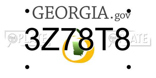3Z78T8 Georgia License Plate