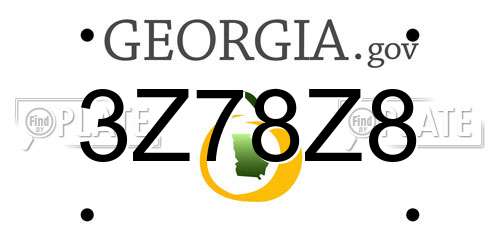 3Z78Z8 Georgia License Plate