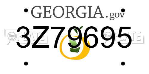 3Z79695 Georgia License Plate