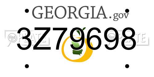 3Z79698 Georgia License Plate