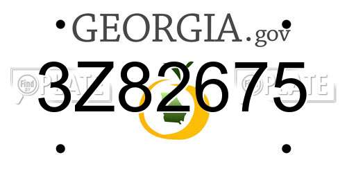 3Z82675 Georgia License Plate