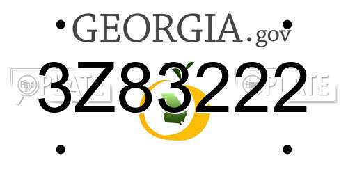 3Z83222 Georgia License Plate