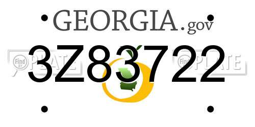 3Z83722 Georgia License Plate