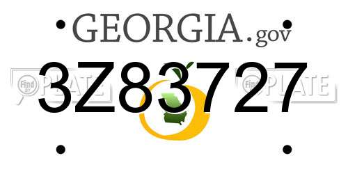 3Z83727 Georgia License Plate