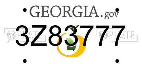 3Z83777 Georgia License Plate