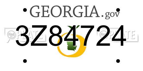 3Z84724 Georgia License Plate