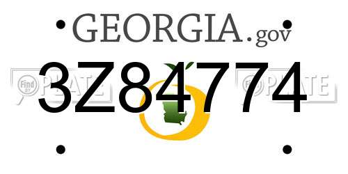 3Z84774 Georgia License Plate