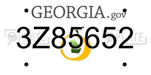 3Z85652 Georgia License Plate