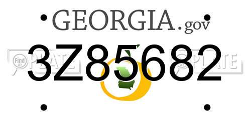 3Z85682 Georgia License Plate