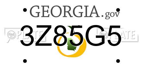 3Z85G5 Georgia License Plate