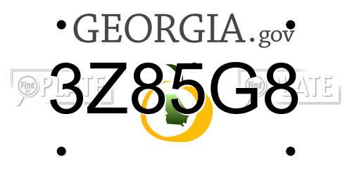 3Z85G8 Georgia License Plate