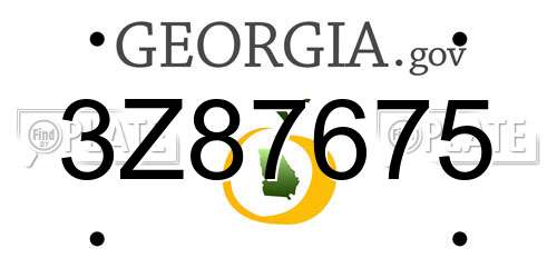 3Z87675 Georgia License Plate
