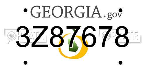 3Z87678 Georgia License Plate