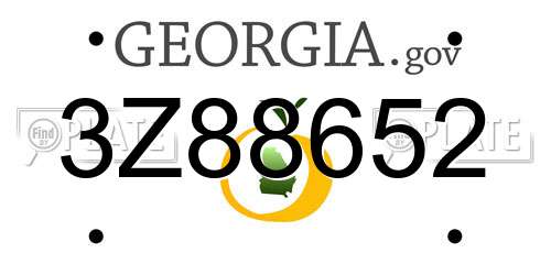 3Z88652 Georgia License Plate