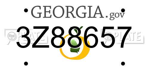 3Z88657 Georgia License Plate