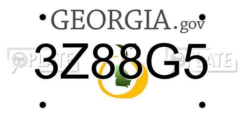3Z88G5 Georgia License Plate