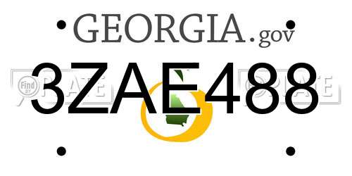 3ZAE488 Georgia License Plate