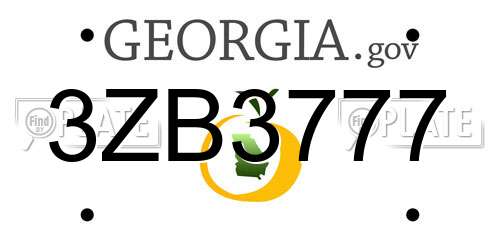 3ZB3777 Georgia License Plate