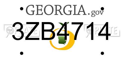 3ZB4714 Georgia License Plate