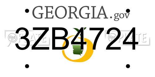 3ZB4724 Georgia License Plate
