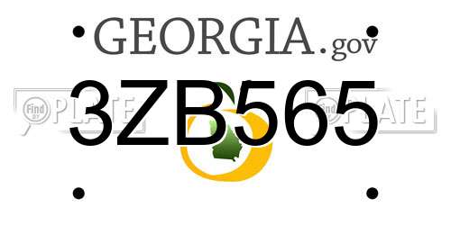 3ZB565 Georgia License Plate