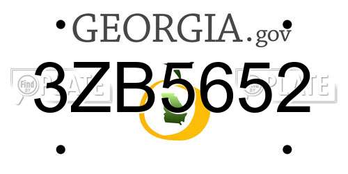 3ZB5652 Georgia License Plate