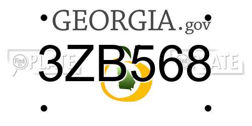 3ZB568 Georgia License Plate