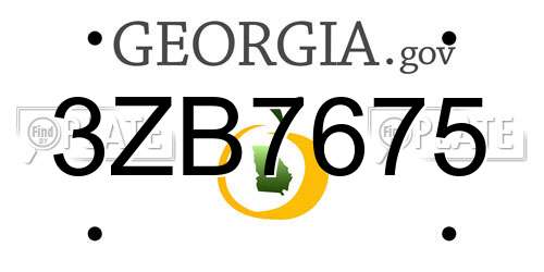 3ZB7675 Georgia License Plate