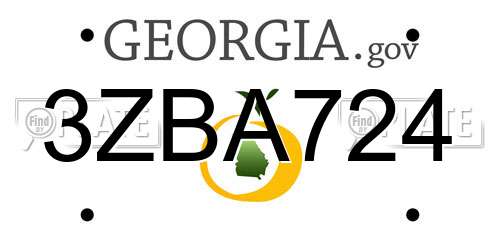 3ZBA724 Georgia License Plate