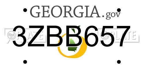 3ZBB657 Georgia License Plate