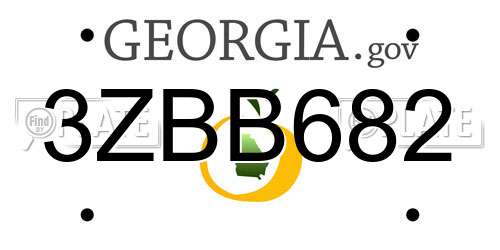 3ZBB682 Georgia License Plate