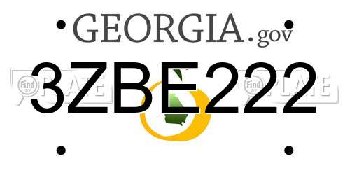 3ZBE222 Georgia License Plate