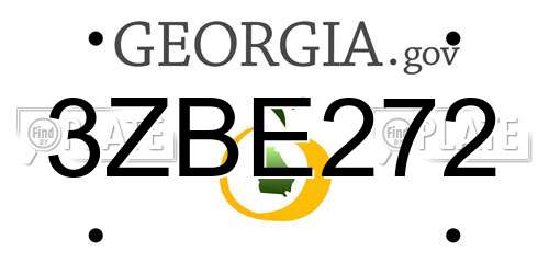 3ZBE272 Georgia License Plate