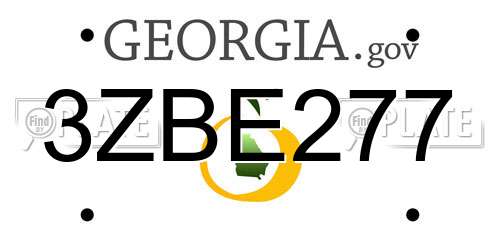 3ZBE277 Georgia License Plate