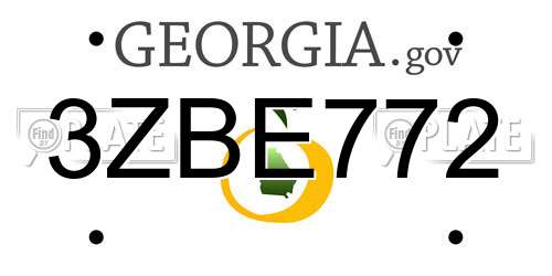 3ZBE772 Georgia License Plate