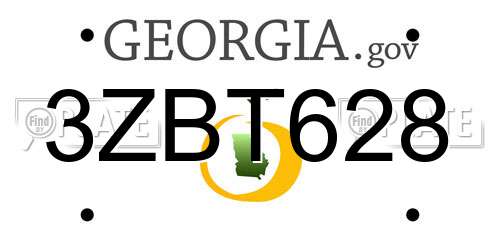 3ZBT628 Georgia License Plate