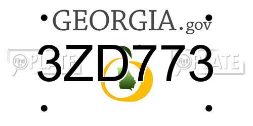 3ZD773 Georgia License Plate
