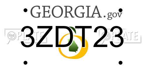 3ZDT23 Georgia License Plate