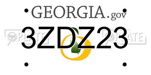 3ZDZ23 Georgia License Plate