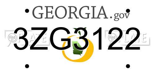 3ZG3122 Georgia License Plate