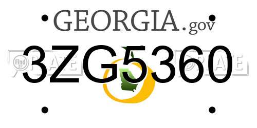 3ZG5360 Georgia License Plate