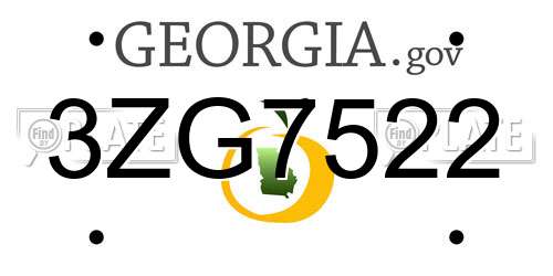 3ZG7522 Georgia License Plate