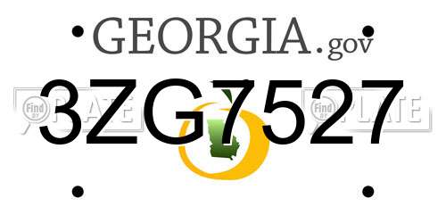 3ZG7527 Georgia License Plate