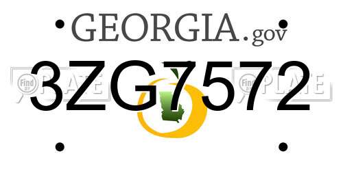 3ZG7572 Georgia License Plate