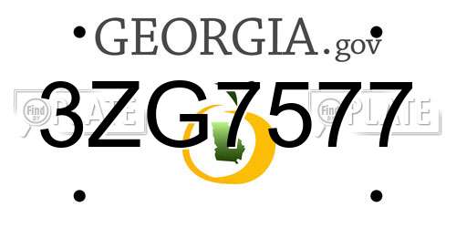 3ZG7577 Georgia License Plate