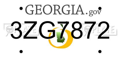 3ZG7872 Georgia License Plate
