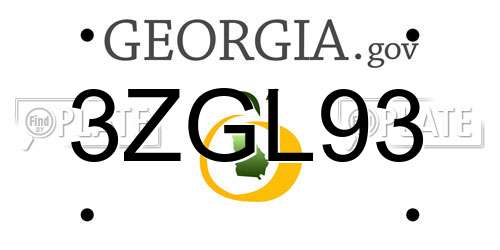 3ZGL93 Georgia License Plate